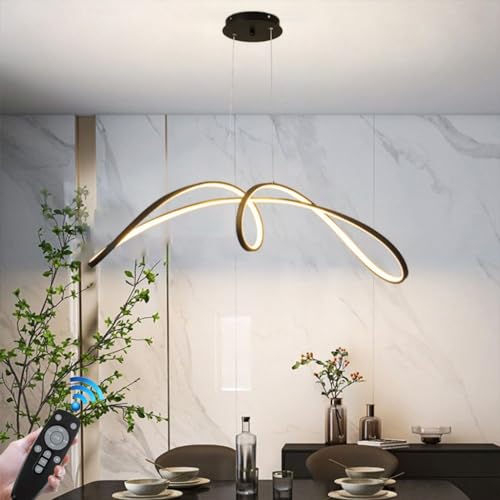 Lustre LED moderne 52W à intensité variable avec télécommande pour table à manger - 2