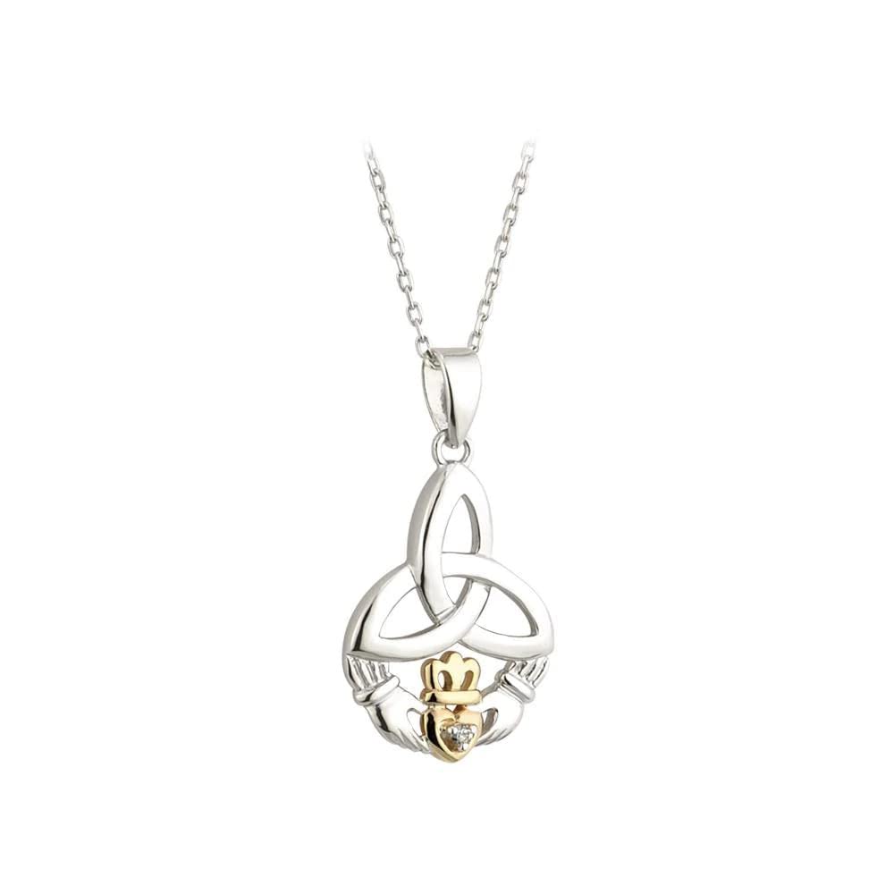 Collana Celtica Con Ciondolo Triquetra In Argento Sterling 925 - Gioiello Irlandese Nodo Dell'Infinito - Regalo Donna In Scatola Lusso