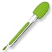 Cooler Kitchen 9" Inch Locking EZ-Grip Silicone Tipped & Stainless Steel Ergonomic Kitchen Tongs + Free Cookbook