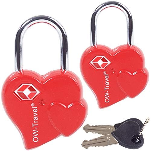 TSA Approved Luggage Locks Padlocks (1 Pack) OW-Travel Suitcase Locks with Keys. Heavy Duty Zinc Alloy Suitcase Padlocks with Key Lock for Luggage, Bag, Case, Backpack, Rucksack, Gym Locker (Black)