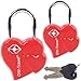 Produktbild Herzschloss mit Schlüssel Kofferschloss Vorhängeschloss Gepäckschloss Sicherheitsschloss Schlüsselschloss DIEBSTAHL SICHERES Lock TSA USA Schloss für Reise Koffer Spind Rucksack Luggage:2 Set Rot