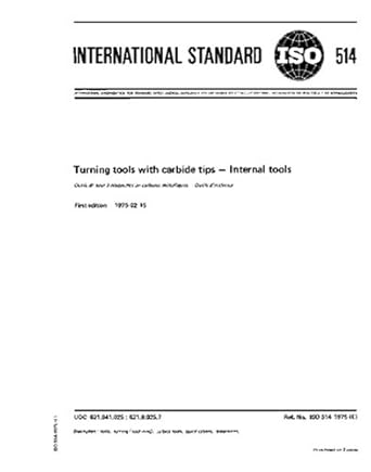 ISO 514:1975, Turning tools with carbide tips - Internal tools ...