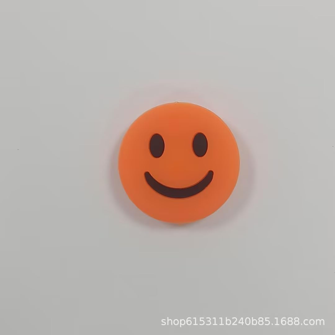Jinshining Orange Smile Emoji Tennis Racket Vibration Dampener Soft Silicon Racket Dampener Cartoon Shape Tennis Racquet Shock Absorbers Tennis Racket for Racquetball