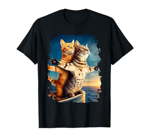 Titanic Meme Shirt for Kids Girls Funny Tee Cat Titanic