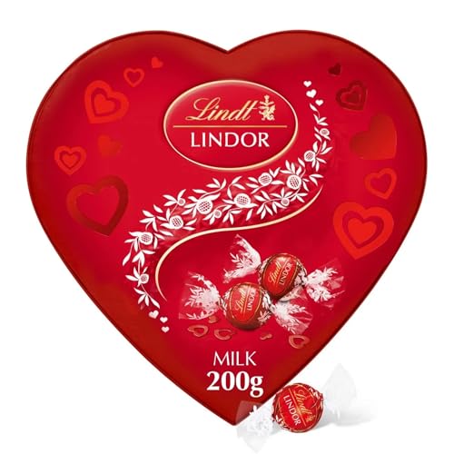 Image of Lindt Lindor Milk Chocolate Truffles Heart Gift Box, 200g, Valentines Gift, Mother's Day