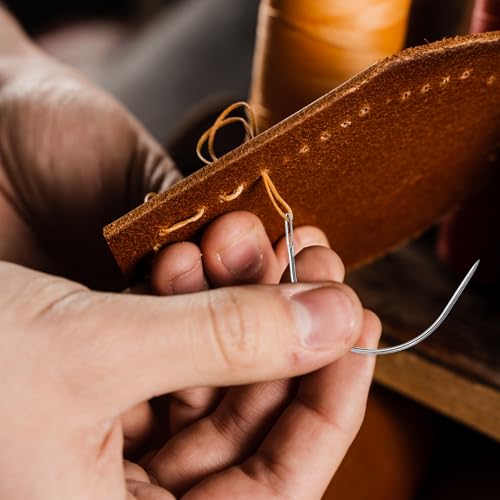 Miniatura 5 de Jiyin Aguja De Coser Curva En Forma De C, Agujas De Cose Agujas De Cuero Aguja De Talabartero De Cuero Peluca C Curva Para Agujas De Coser Cuero Coser Telas Gruesas