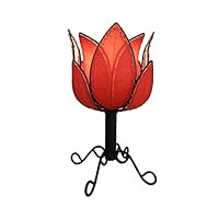 Algopix Similar Product 12 - Outdoor Indoor Lotus Table Lamp Red