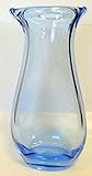 Glaskunst Oberstdorfer Glashütte Vase Blaue Glasvase schmale Ziervase modernes Glasobjekt in transparentem Blau Höhe ca. 23 cm