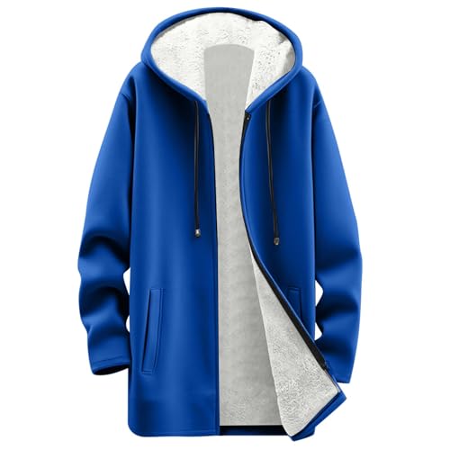 Ansenesna Winterjacke Damen Lang Warm Gefüttert Wintermantel Elegant Sweatjacke Mit Kapuze Teddyfleece Jacke Winter Innen Mit Fell Mantel Frauen Innenfell Damen-Jacken Teddyfutter Damenjacken