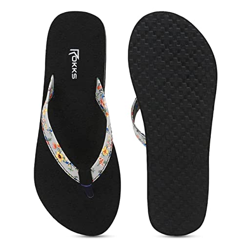 Image of ROKKS Woman's Fashionable Mid-Heel Sandals Flip-Flops Regular Wear Comfortable Slipper for Girls / Ladies(AE-Heel-031)