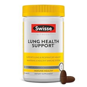 Swisse Lung Health | Supports Lung Function & Respiratory Health with Mullein Leaf Extract, Reishi, Astragalus | Maintains A Healthy Immune System with Zinc & Vitamin C | 90 Tablets