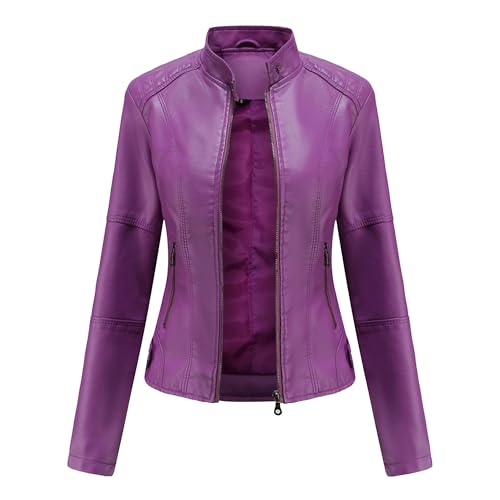 Manteau classique léger décontracté en similicuir ajusté DGKaxiyaHM