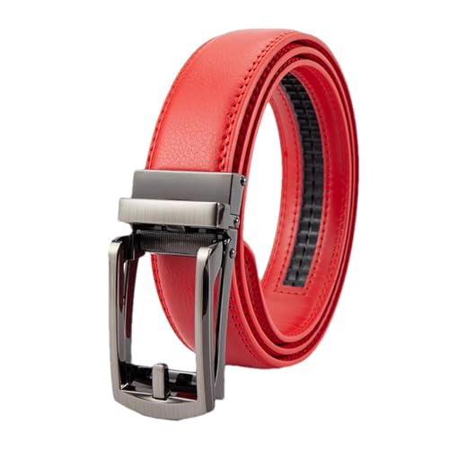 Mnjyihy Men's Casual Leather Belt Fashion Alloy Automatic Buckle Two-Layer Cowhide Business Belt