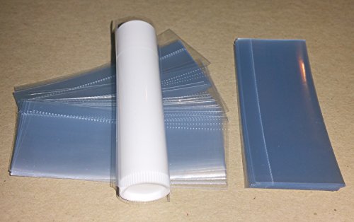 100 Clear Shrink Wrap Bands Sleeves for Lip Balm (Chapstick) Tubes - VERTICAL