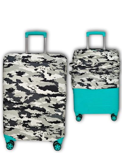 Image of Army Printed Luggage Cover for Traveling Bag & Suitcase - Stretchable & Scratchproof Trolley Protector with Velcro Lock & Lightweight Washable Material(Suitcase Not Included, Only Cover in Product)