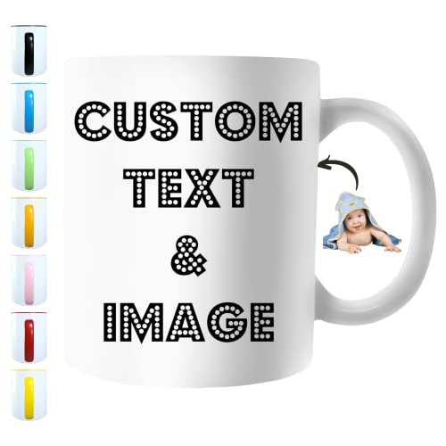 Custom Mug – Personalized Coffee Mug with Photo, Logo, or Text | Funny Coffee Cup | Custom Gifts for Men & Women | Customized Mugs Photo Mugs With Names 11oz Printed on Both Sides