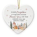 Neighbors Ornament 2026 - Thank You Gifts for Good Neighbors and Friends Next Door, Xmas Appreciation Gift for Women Man, Ceramic Ornaments for Christmas Tree Decor, Cute for Neighbor