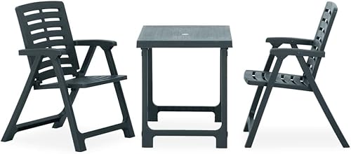 Miniatura 2 de DGZLIIO Juego de muebles de patio sillas de patio muebles de exterior juego de bistró plegable de 3 piezas color verde adecuado para jardín patio