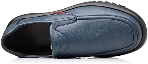 Coramtty Men's Dress Shoes Fashion Comfort Luxury Soft Slip on Leather Loafers for Gentleman Wedding Business Work Office Casual Outdoor Blue 11 | Image 3