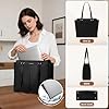 RAINSMORE Handtasche Damen Groß Shopper Tasche Damen Wasserdichte Laptoptasche 14 Zoll PU Leder Tote Bag mit Reißverschluss Innentasche Arbeitstasche Schultertaschen Henkeltasche #5