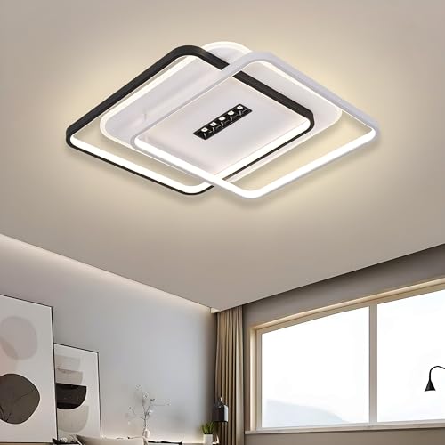 Image of Smartway Pietro Square 130W Modern LED Chandelier | 50 CM Ceiling Light Chandelier| 3 Color Modes | Luxury Square Chandelier for Living Room, Dining, Bedroom, Hall, Kitchen & Office