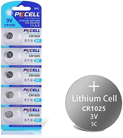 PKCELL CR1025 5033LC Br1025 1025 3V Lithium Batteries 5Pcs