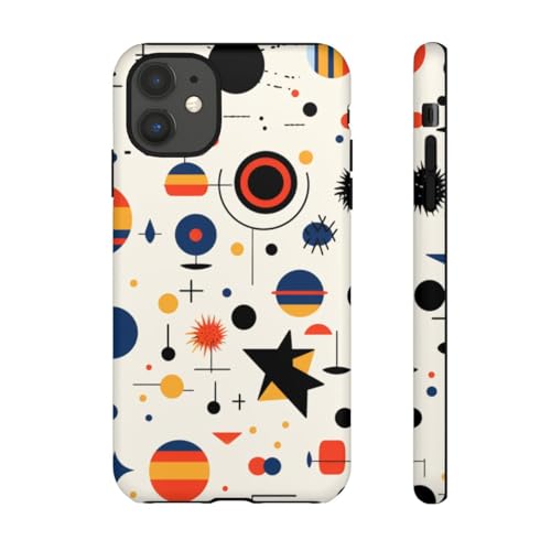 Coque iPhone 11 rigide mate motif céleste abstrait pour téléphone