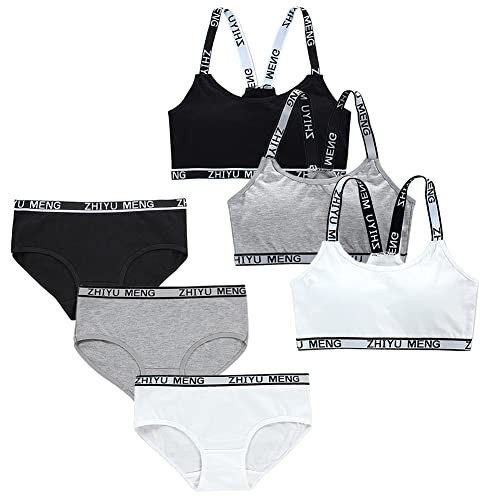 Lote de 3 brassiere Sport + brasses de algodón, sujetador moderno de algodón, sujetador deportivo para mujer, niña, sujetador de algodón, conjunto joven, sujetador tipo 4