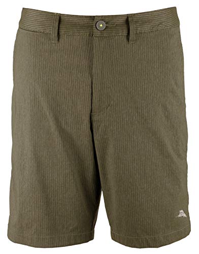 Tommy Bahama Island Active Cayman Isles Stripe Stretch Hybrid Board Shorts (Color: Oakmoss, Size 40)