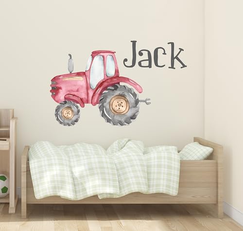 Vinilo decorativo tractor personalizado para niños miniatura 2