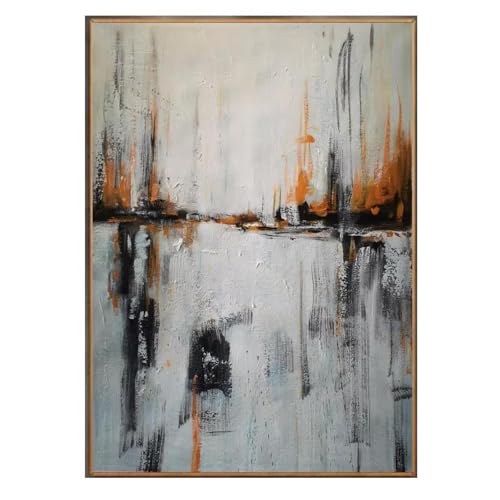 Grande toile abstraite AEFOUU : décoration murale de salon contemporaine 71x107 cm