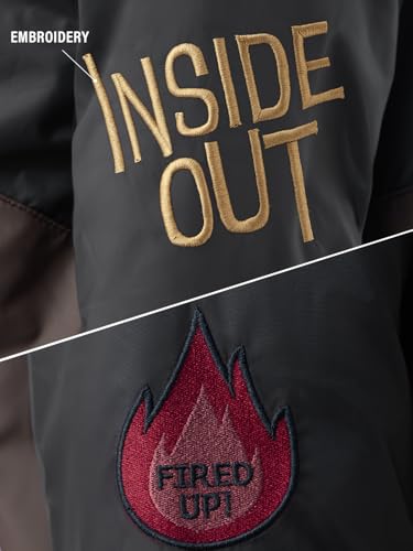 Image of The Souled Store Inside Out: Mixed Emotions Women and Girls Full Sleeves Spread Collar Dark Grey Graphic Printed Polyester Regular Fit Lightweight Bomber Jacket
