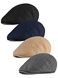 KUTTOR 4 Pieces Newsboy Men's Hat - Flat Cap Soft...