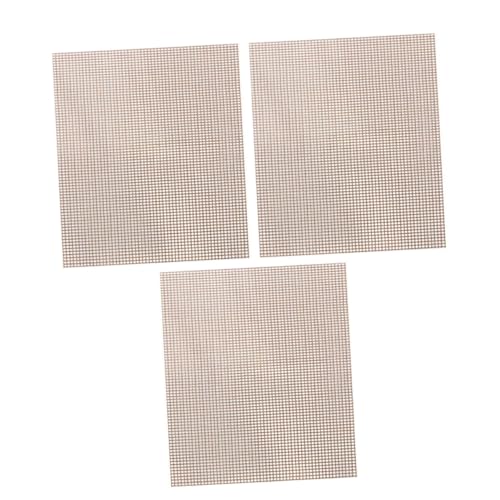SOLUSTRE 3 Pcs Non Stick Bbq Grill Mats Outdoor Barbecue Pad for Fish Vegetables and Meat Mesh Design Keeps Food Authentic for Parties and Camping