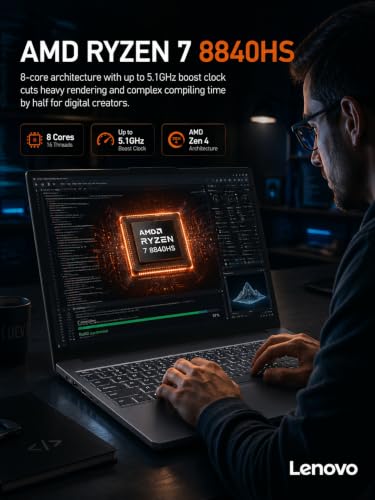 Image of Lenovo 15 inch Touchscreen Laptop Ryzen 7 8840HS 16GB 512GB SSD Gray 2026