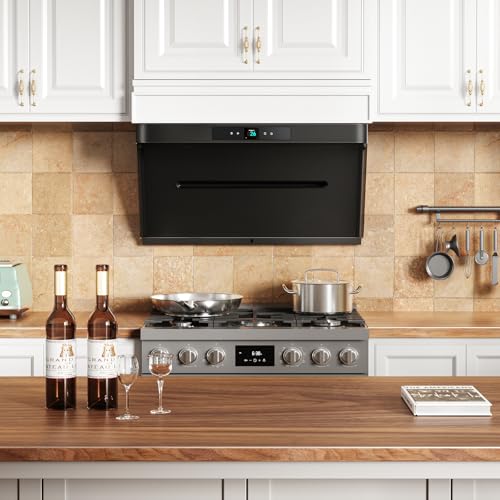 36'' IQV Wall-mount/Under Cabinet Range Hood with Gesture Sensing & Touch Control,Quiet Kitchen Exhaust Fan and PM2.5 Real-time Monitoring| High Suction Power| Delay Shutoff &13m/s High Wind