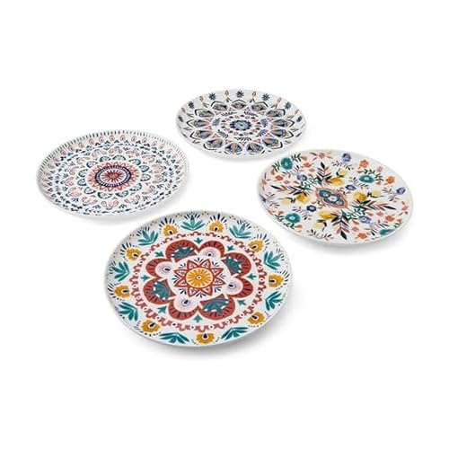Mikasa Painted Medallion Set of 4 Bone China Salad Plates, 9 Inch Mikasa Painted Medallion Set of 4 Bone China Salad Plates, 9 Inch