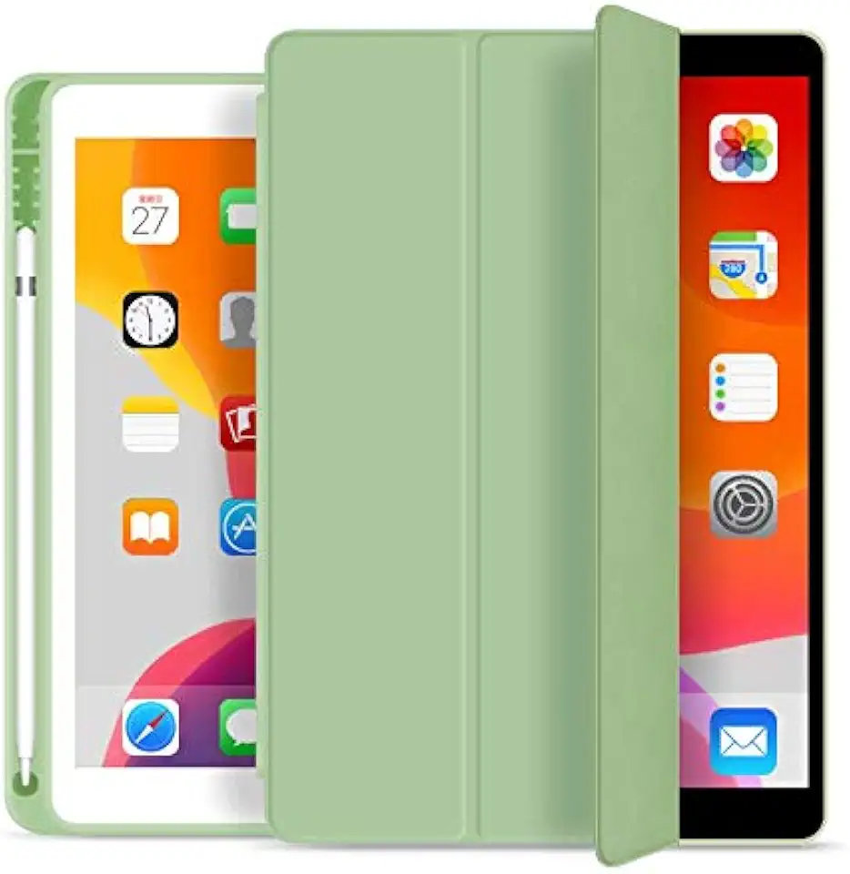 Capa Ipad 7ª, 8ª e 9ª Geração 10.2″ WB - Premium Slim Antichoque com Compart. Para Pencil - Verde Menta