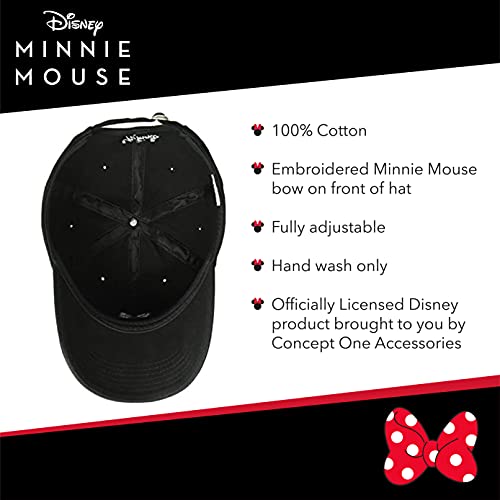 Image of Disney Minnie Mouse Dad Hat, Cotton Adjustable Baseball Cap with Curved Brim