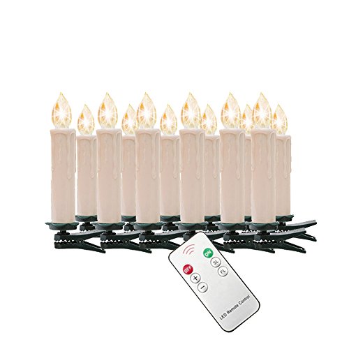 Preisvergleich Produktbild SZYSD 20Stk LED Weihnachtskerzen Kerzen Lichterkette Kabellos Christbaum Baumkerzen Warmweiß