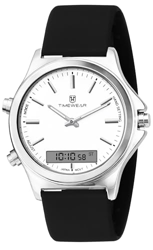 Image of TIMEWEAR Analog Digital Dualtime, Alarm Clock, Stop Watch, Date Month Display, Two time Zones, Quartz Watch for Men