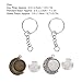Qiilu DoubleSided Rotating Base - 48pcs Rotation Base Tray Round Glass Domes Key Rings Jewelry DIY Tool Accessory - Essential Jewelry Making Kits