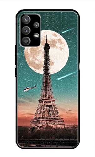 Image of Metal TPU Printed Back Cover for Samsung Galaxy A32 5G (Lovers Eiffel Tower) 360 Degree Protection | Camera Protection -25092024(AR)