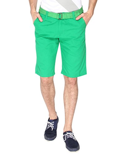 Image of Campus Sutra Solid Men's Chino Shorts-Green