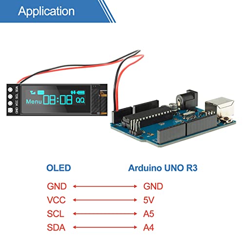 Makerfocus 2Pcs I2C Oled Display Module 0.91 Inch I2C Ssd1306 Oled Display Module Blue I2C Oled Screen Driver Dc 3.3V~5V For Ar Duino #TOP3