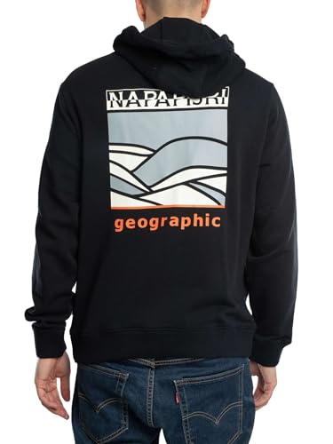Napapijri Men's Sovana Back Graphic Pullover Hoodie, Black Beauty3
