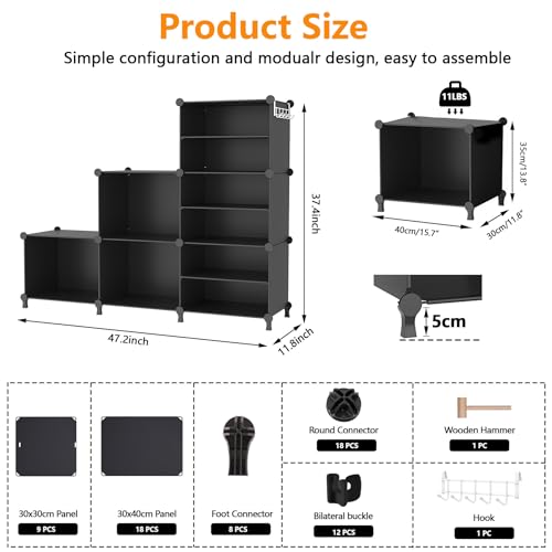 image for AWTATOS Closet Organizer 6 Cube Storage Shelves Portable Closet Clothe