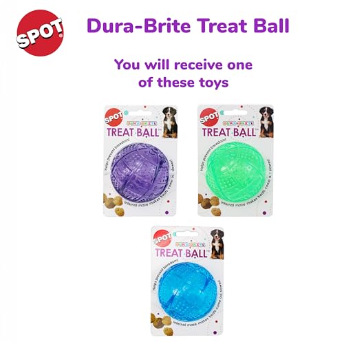 SPOT Ethical Pets Dura Brite Treat Ball Dog Toy, Green, 3 Count (Pack of 1) - Image 2