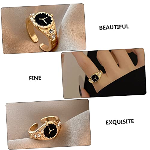 Holibanna 2 Stuks Horlogeband vintage horlogering heren minimalistisch horloge ringen heren horloges dame horloge kijk voor meisjes eenvoudig accessoires Combo plaat diamanten ring Mevrouw - Afbeelding 7