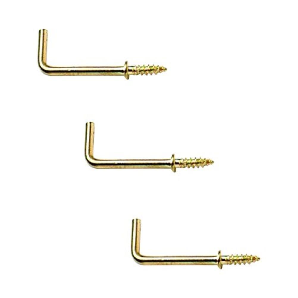 Merriway Brass Bh03807 (10 Pcs) Electro Plated Square Shouldered Dresser Hooks, 13 Mm - Pack Of 10 Pieces